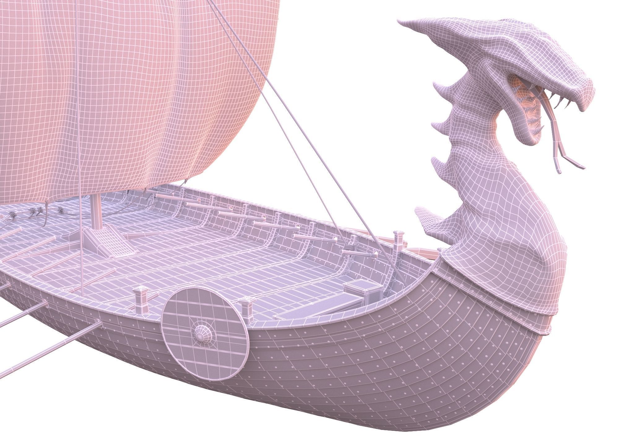 Drakkar Viking Ship 3D model_12