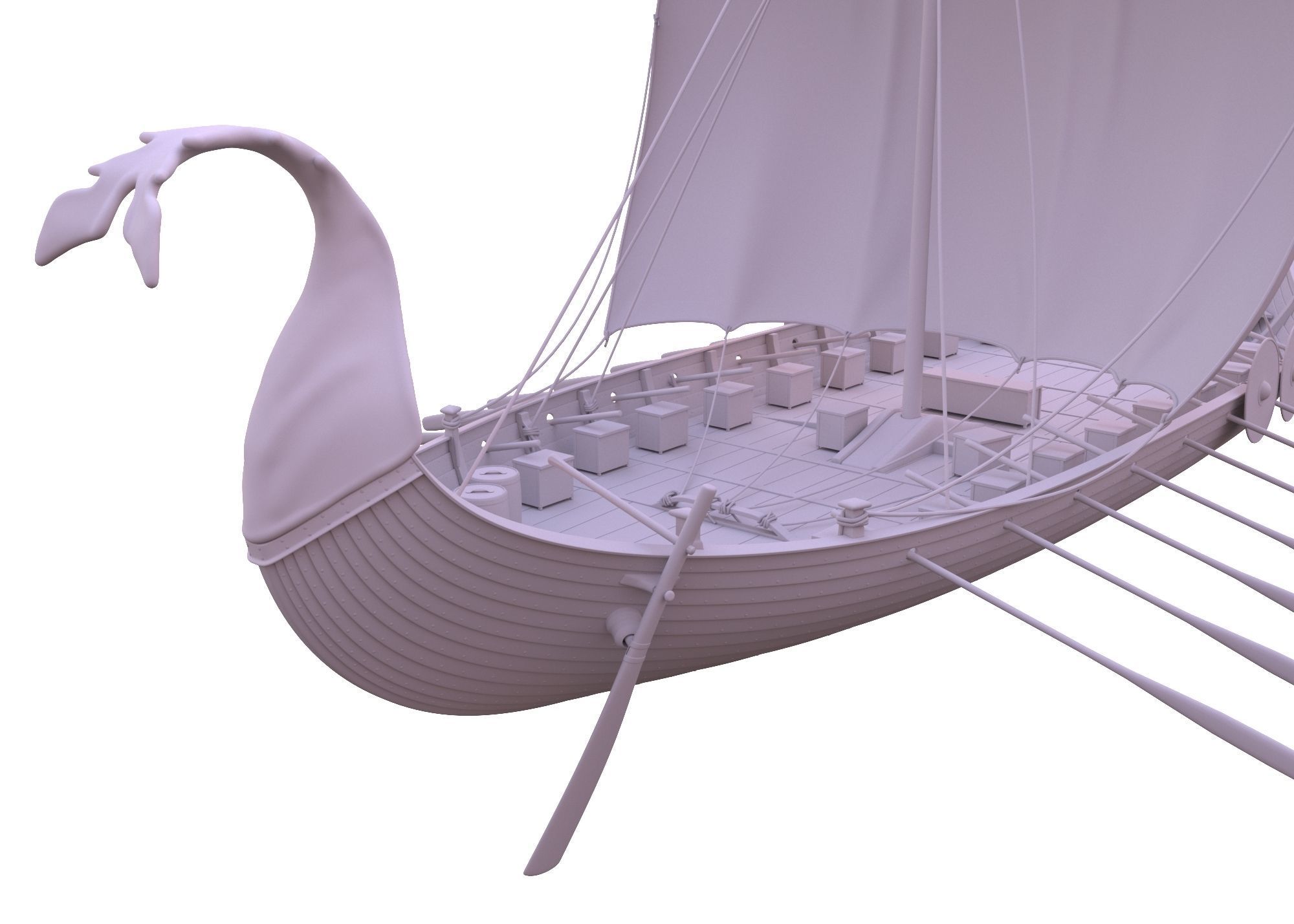 Drakkar Viking Ship 3D model_6