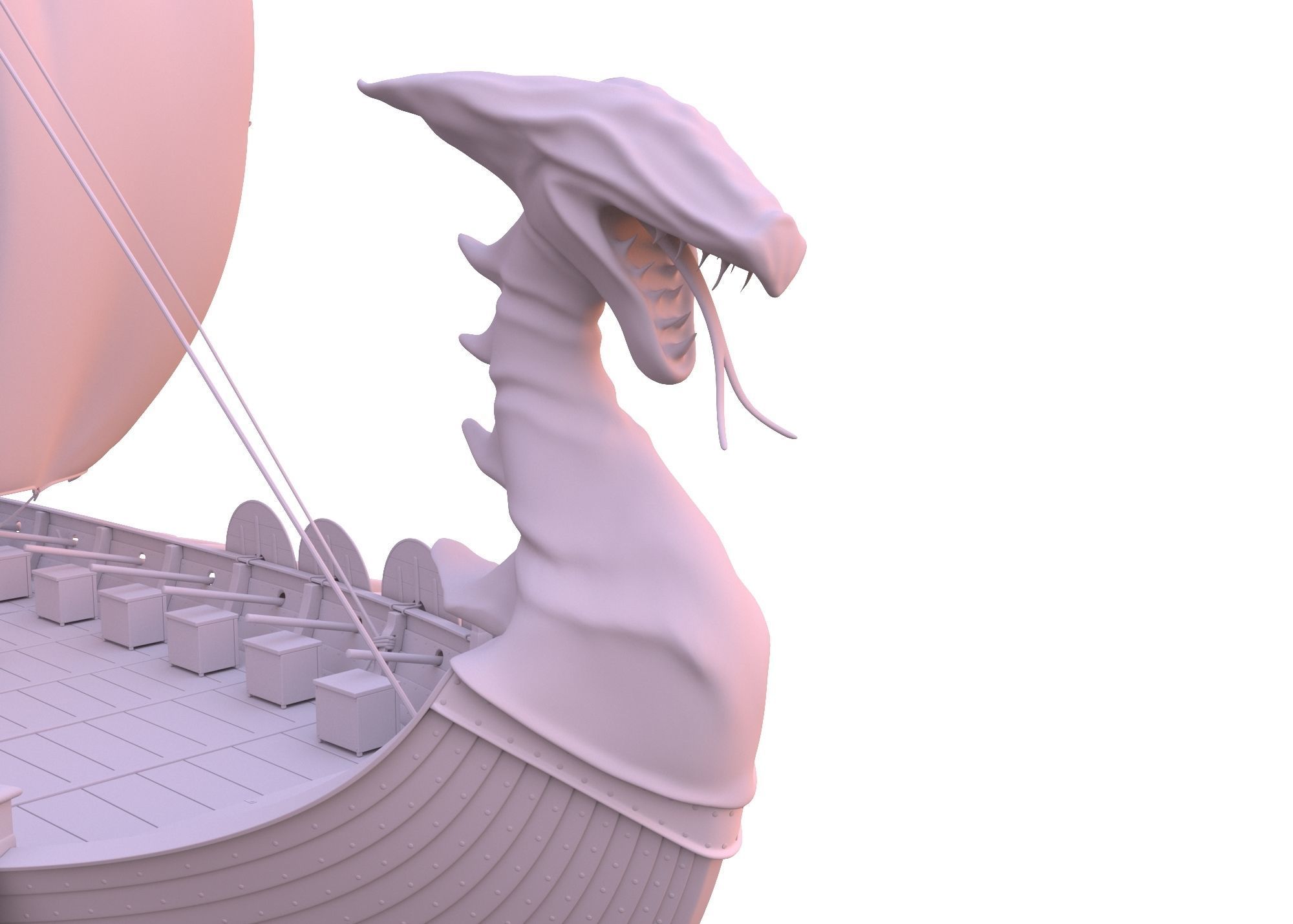 Drakkar Viking Ship 3D model_7