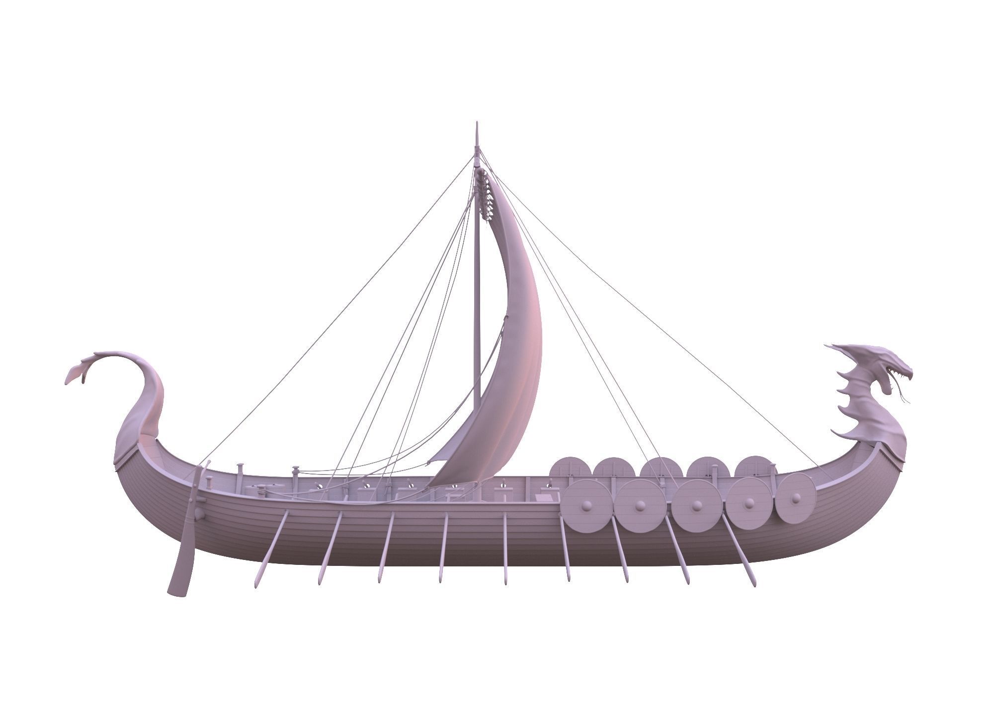 Drakkar Viking Ship 3D model_2