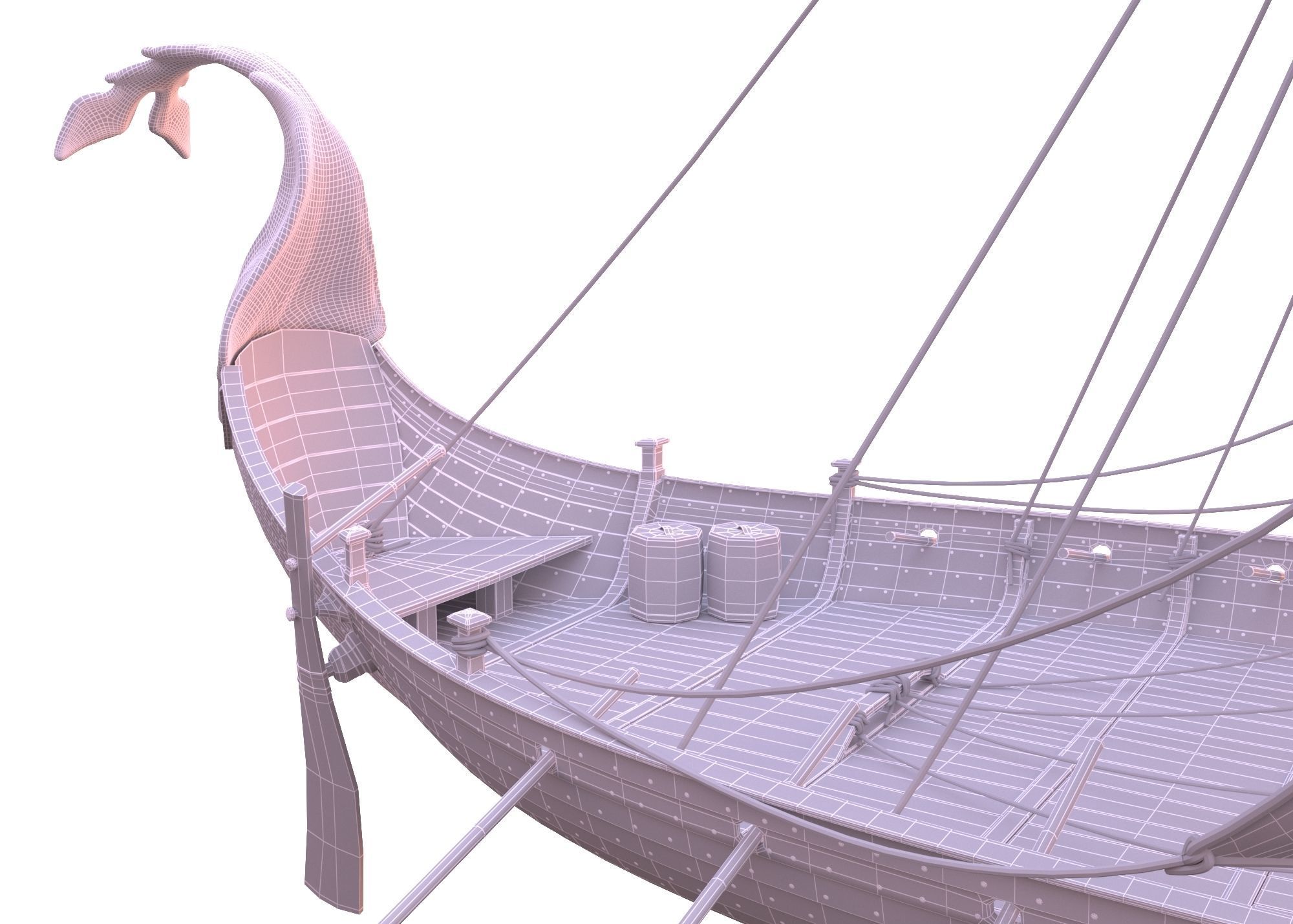 Drakkar Viking Ship 3D model_13
