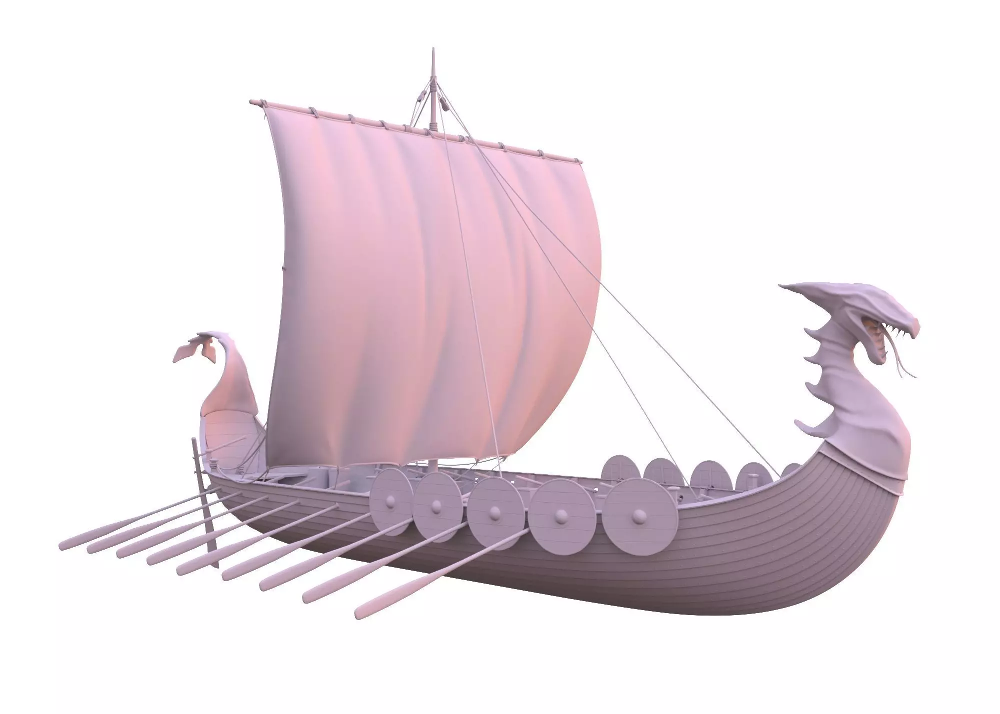 Drakkar Viking Ship 3D model_0