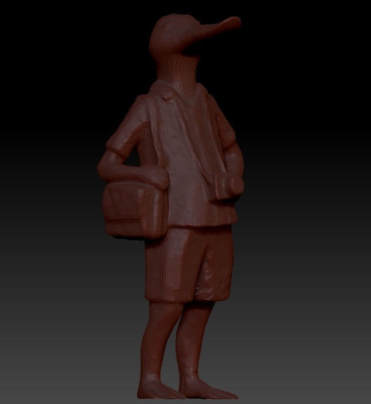 Duck photographer 3D model_2