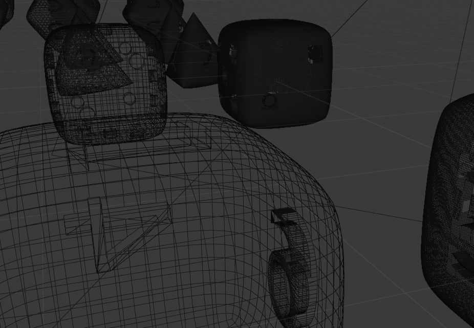 Platonic Dices Low-poly 3D model_4