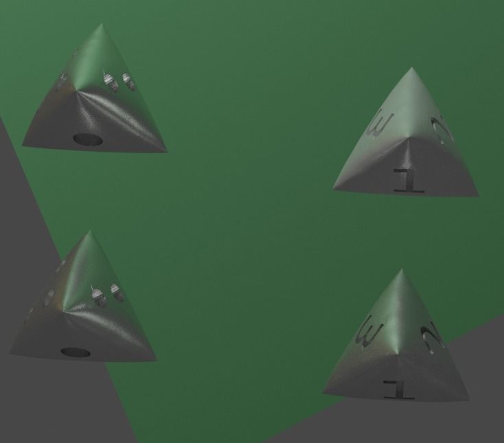 Platonic Dices Low-poly 3D model_2