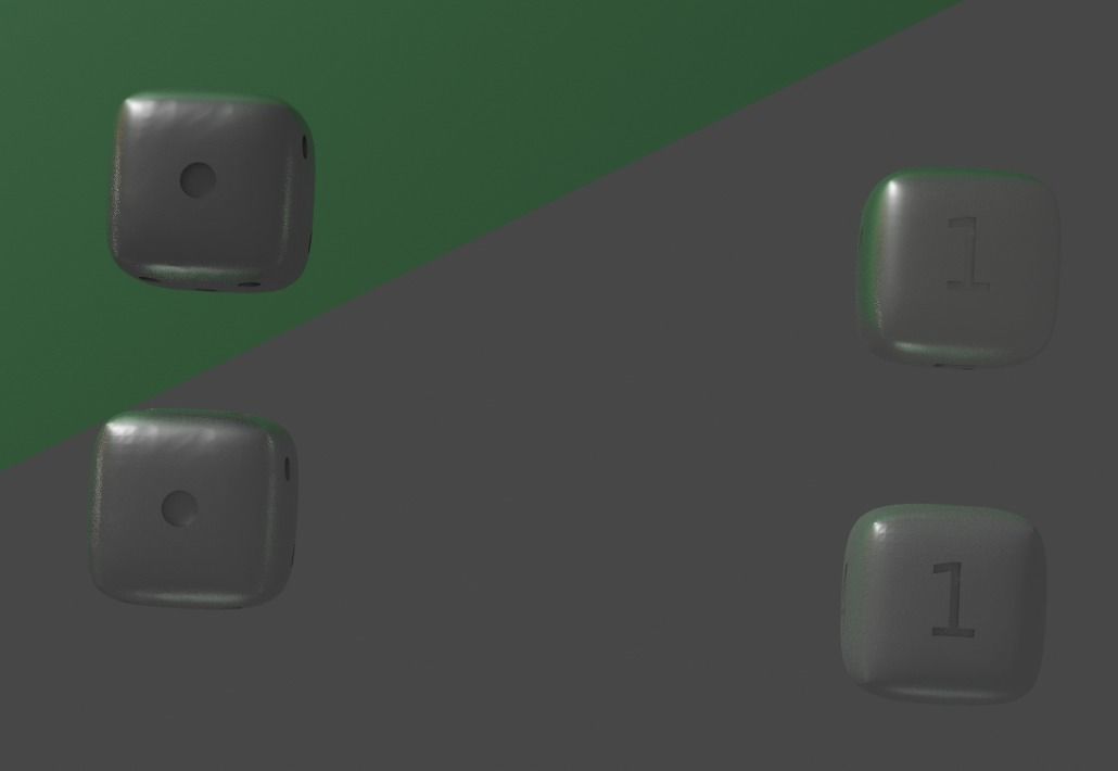 Platonic Dices Low-poly 3D model_1