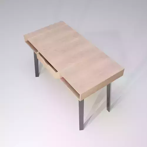 Modern wood desk with metal legs