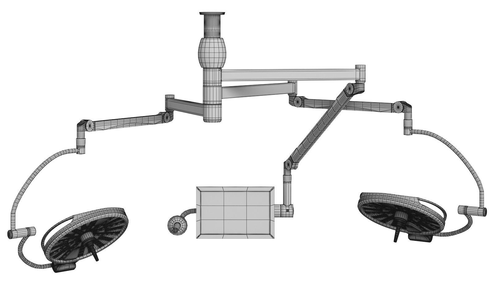Drager Polaris 600 Surgical Lights 3D Model 3D model_12
