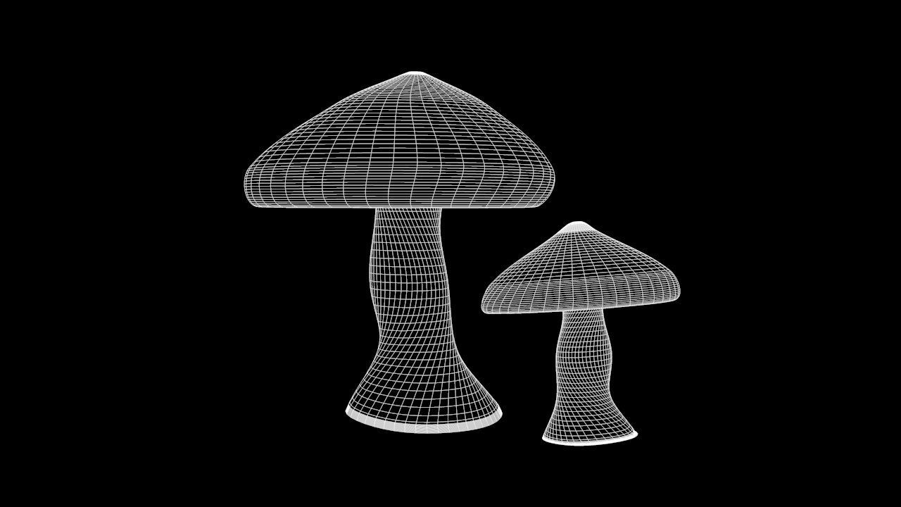 Mushroom 1 two mushrooms Low-poly 3D model_7
