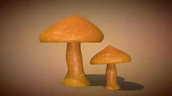Mushroom 1 two mushrooms Low-poly 3D model Mushroom 1 two mushrooms Low-poly 3D model