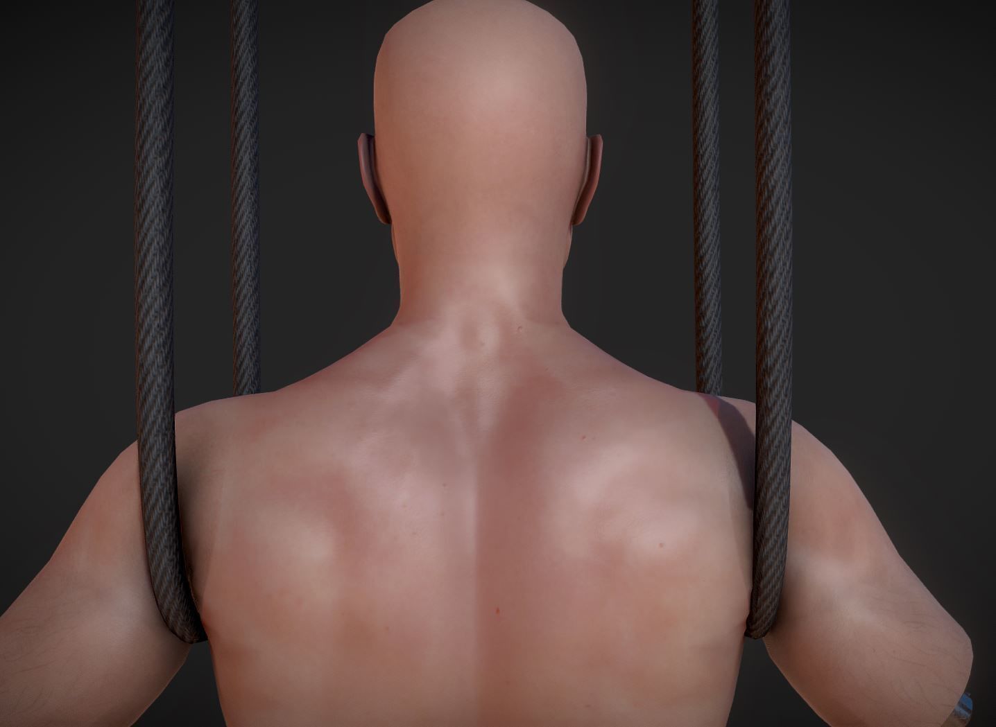 half robot Low-poly 3D model_4