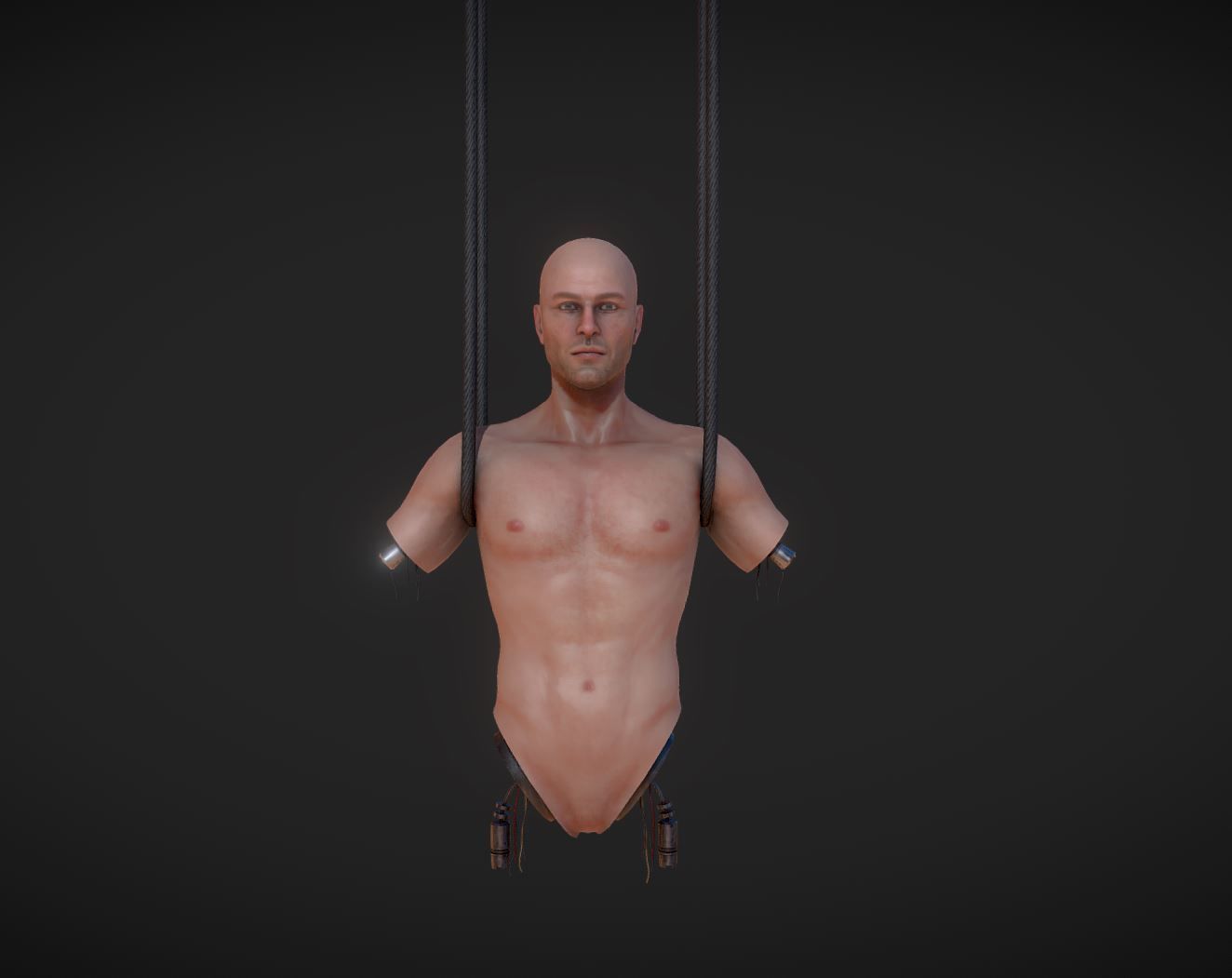 half robot Low-poly 3D model_1