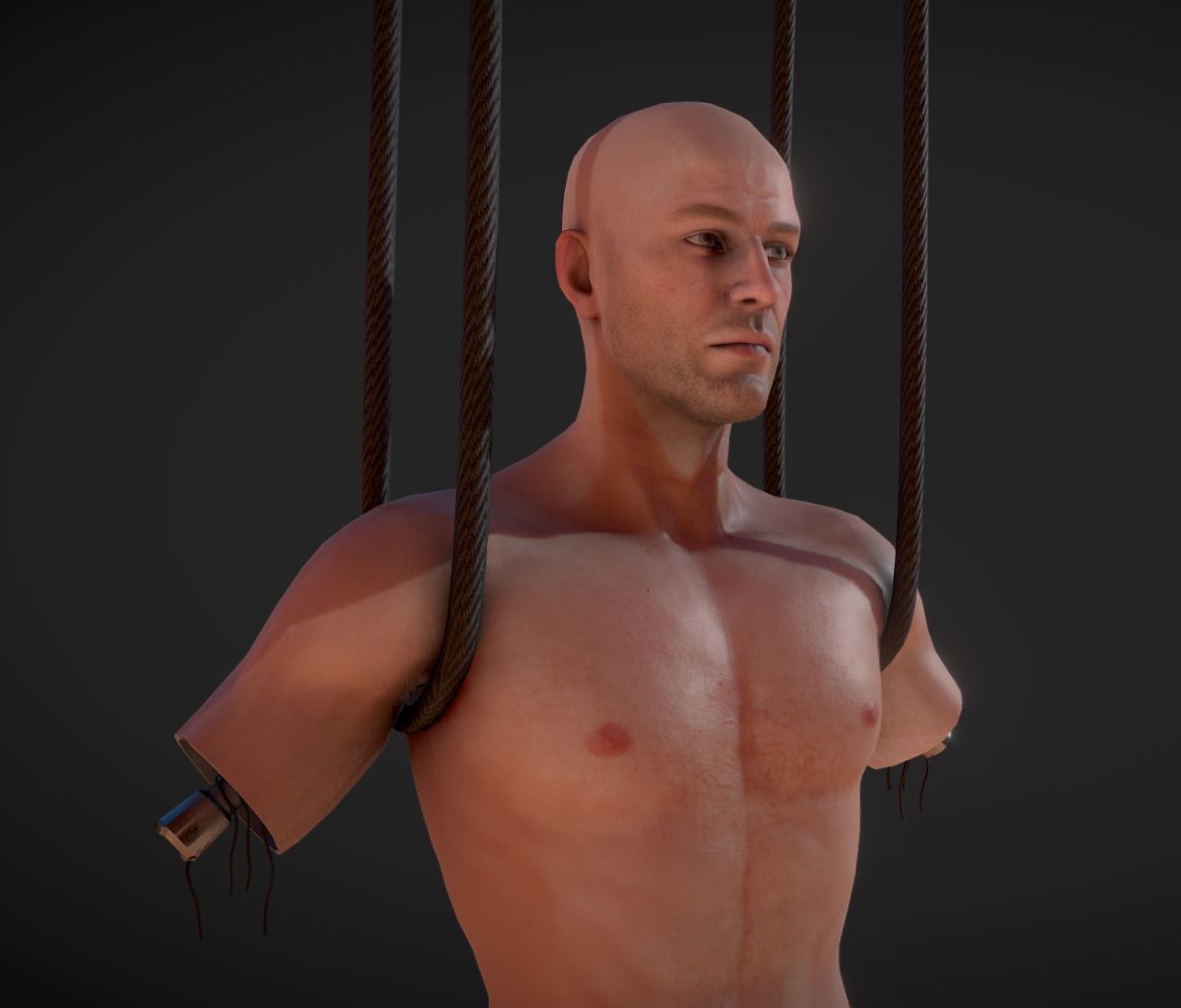 half robot Low-poly 3D model_5