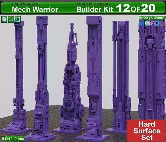 Mech Warrior Hard Surface Kitbash 12 of 20 3D model
