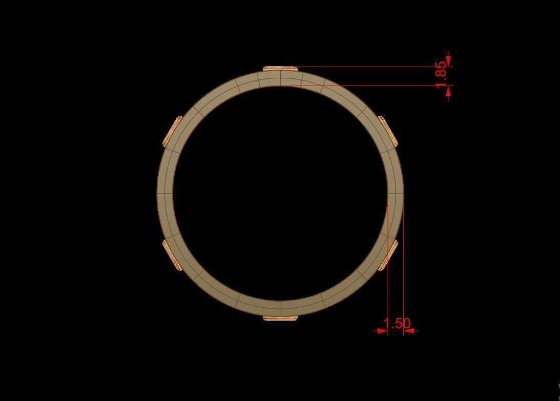 Wedding ring man 3D print model_2