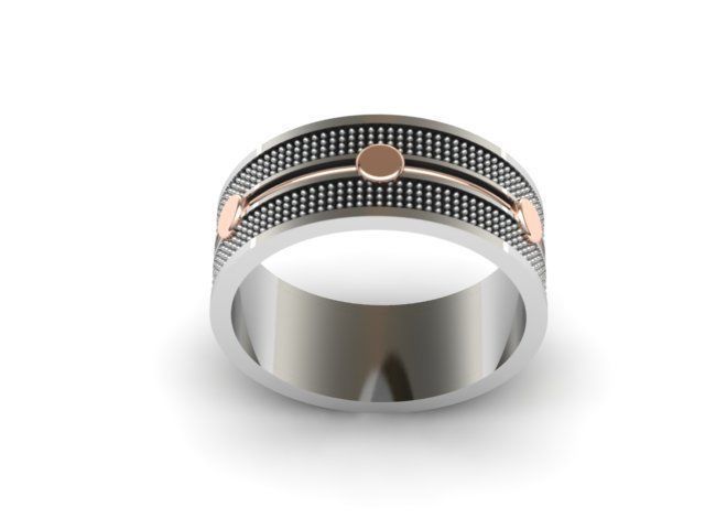 Wedding ring man 3D print model_3