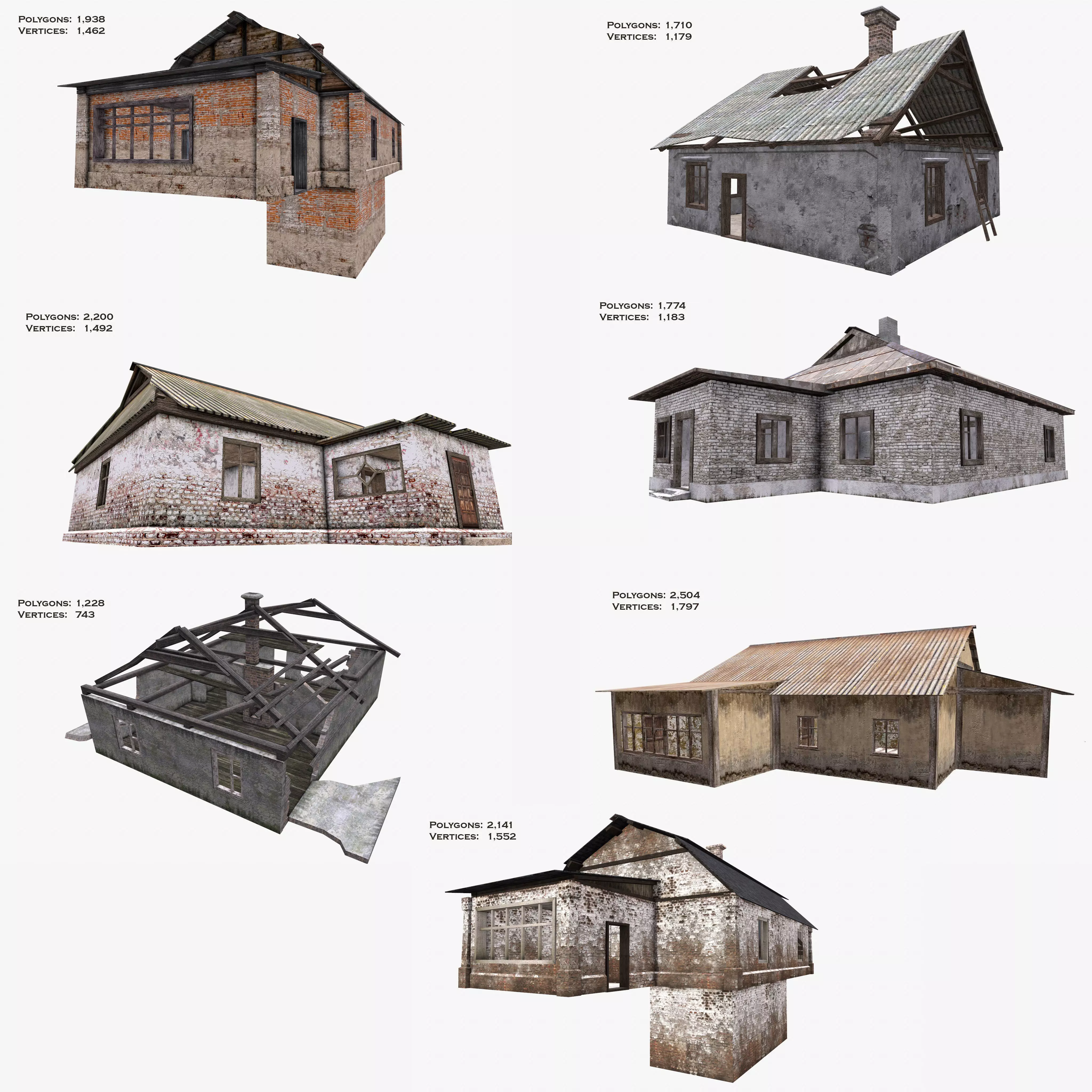 Large set of 40 3D models Low-poly 3D model_0