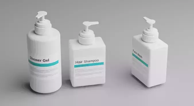 Shampoo Bottles 3D model