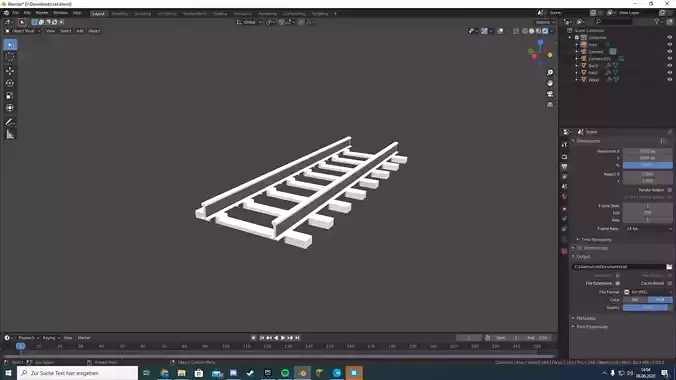 Low Poly Train Rails 