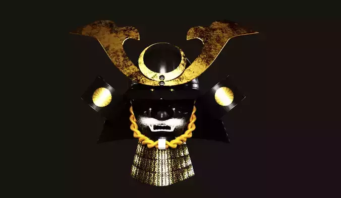 Japanese samurai helmet 3D model