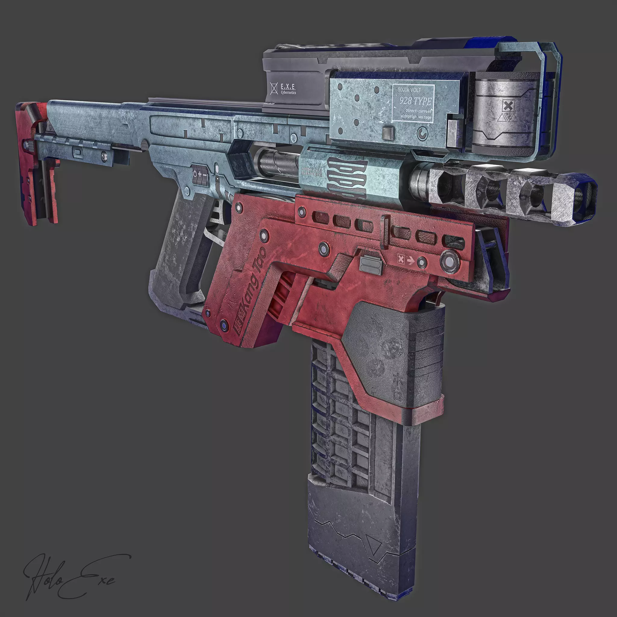 Kang Tao Cyber Rifle Low-poly 3D model_0