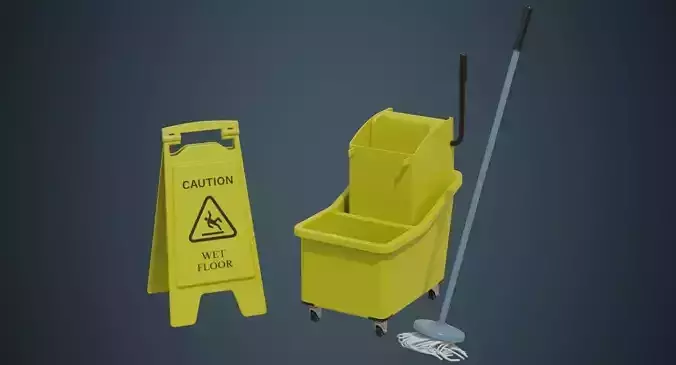 Mop Wringer 1A Low-poly 3D model