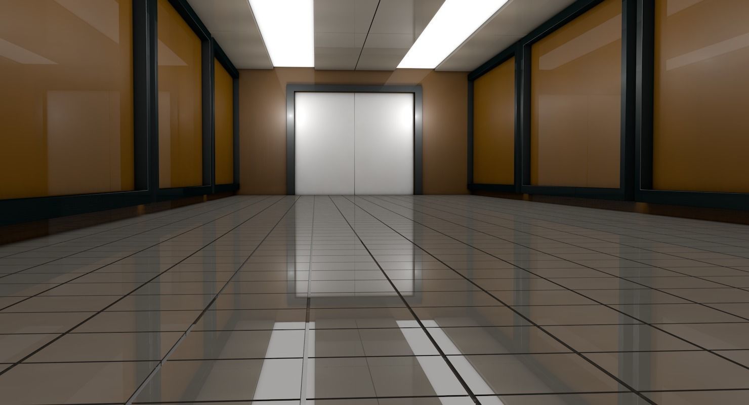 Sci Fi Corridor  Low-poly 3D model_3