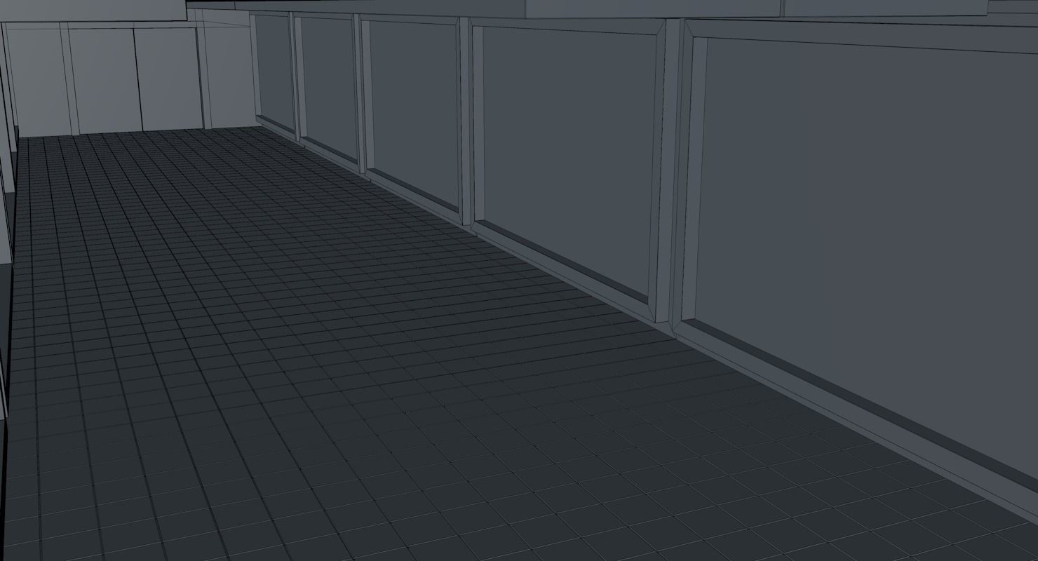 Sci Fi Corridor  Low-poly 3D model_6