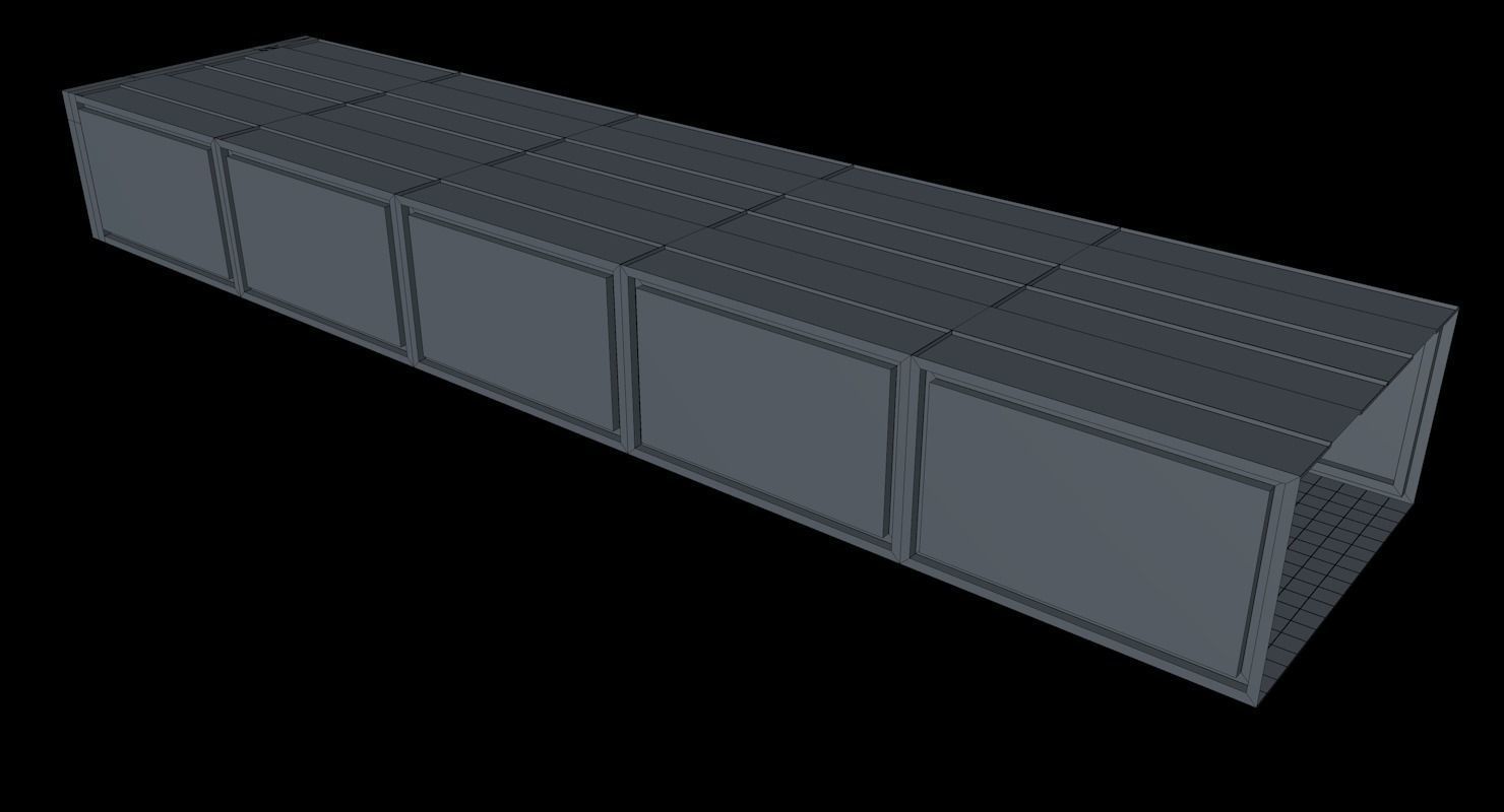 Sci Fi Corridor  Low-poly 3D model_11