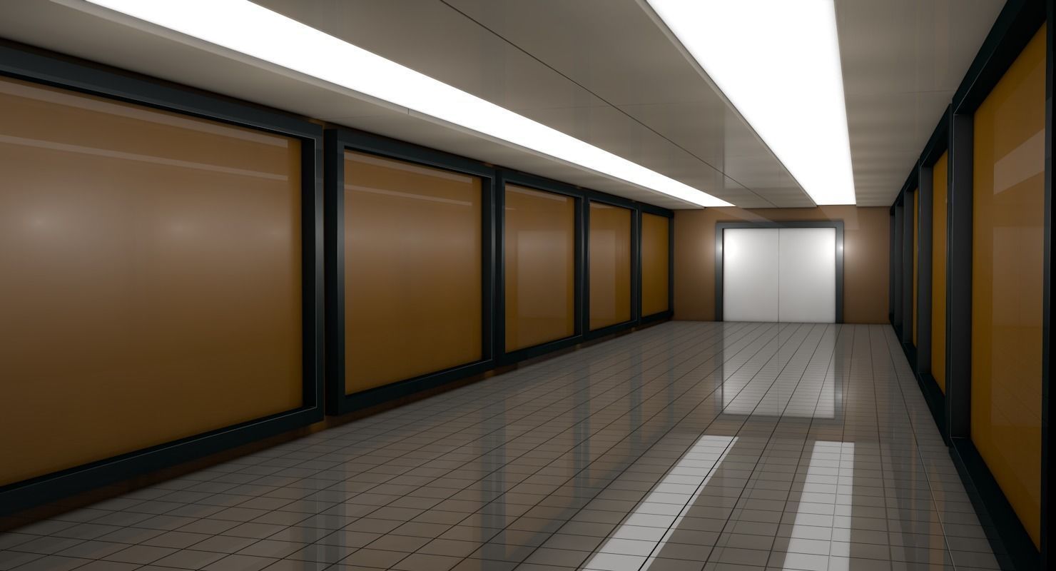 Sci Fi Corridor  Low-poly 3D model_2