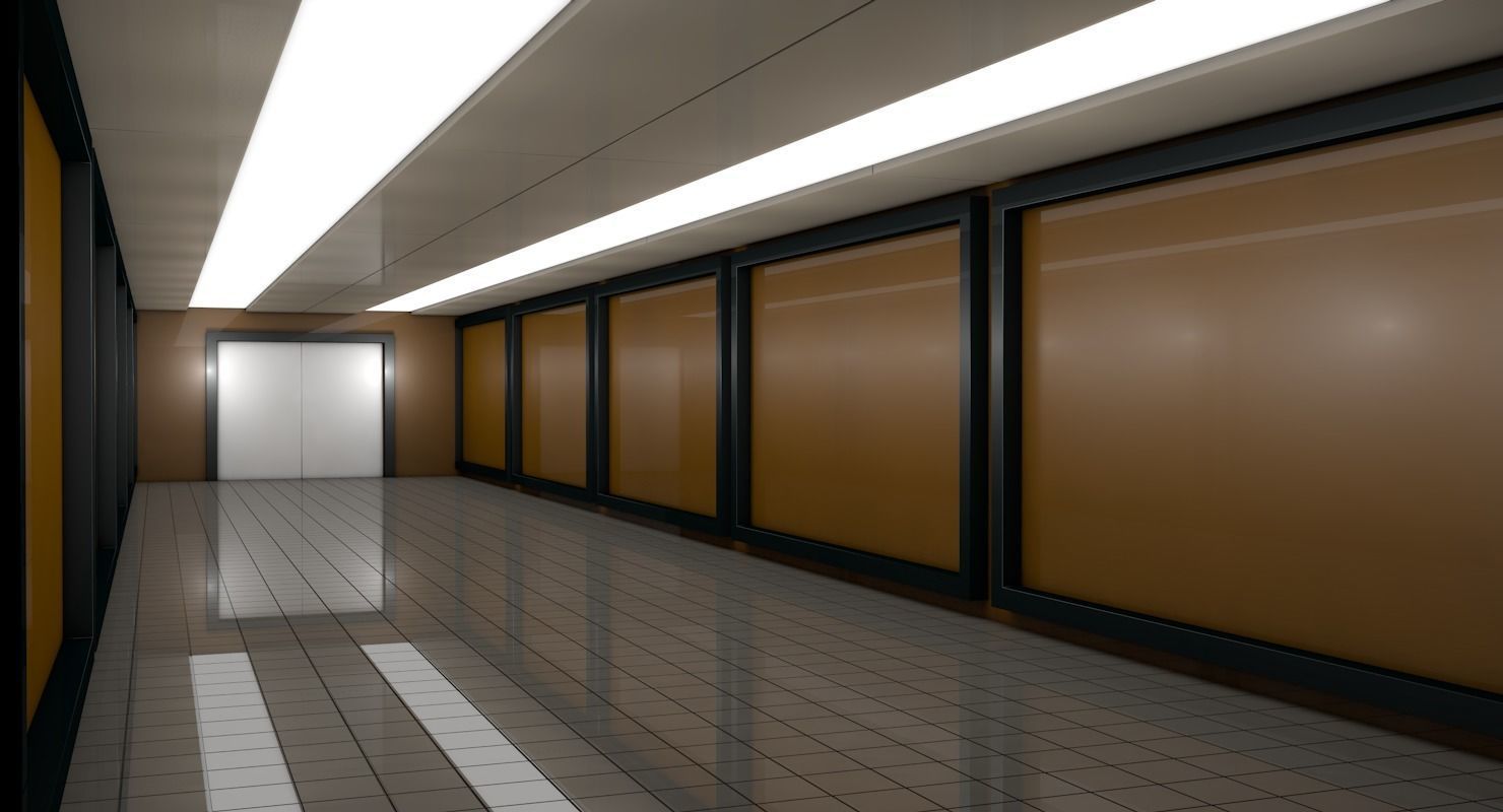 Sci Fi Corridor  Low-poly 3D model_1