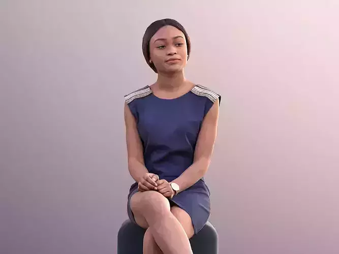 Iona 10923 - Elegant Woman Sitting Low-poly 3D model