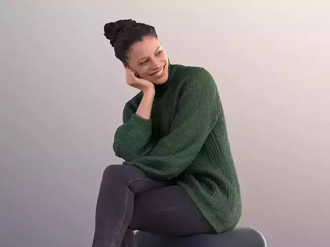 Diana 10882 - Casual Smiling Woman Sitting Low-poly 3D model