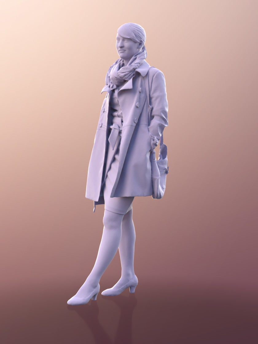 Svenja 10761 - Business Woman Walking Outdoors Low-poly 3D model_4