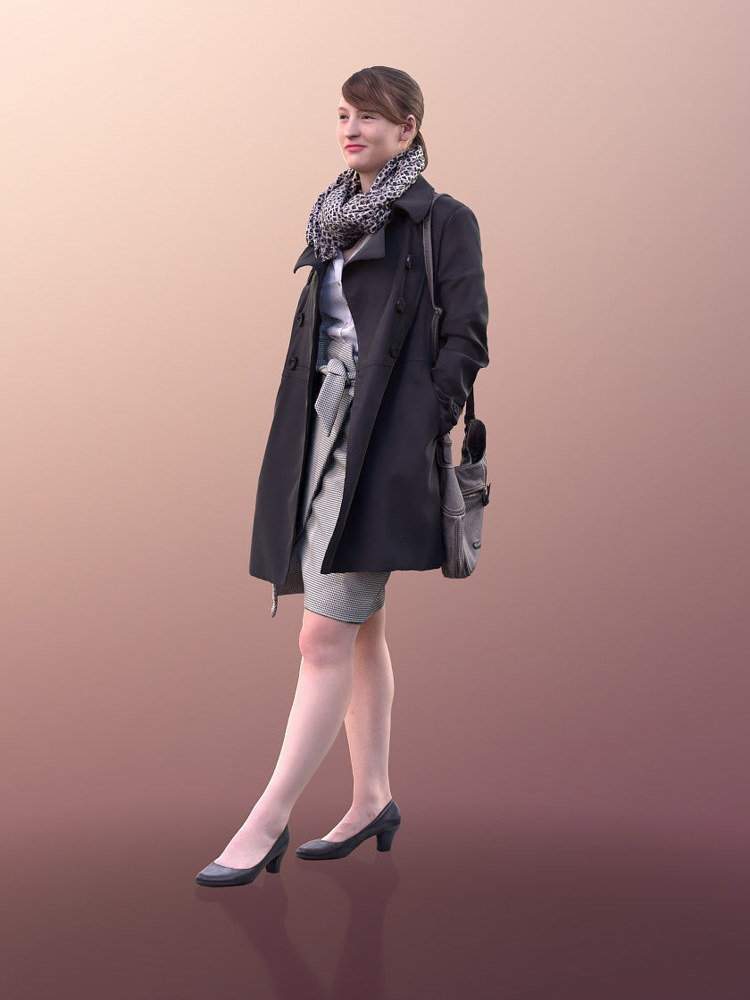 Svenja 10761 - Business Woman Walking Outdoors Low-poly 3D model_3