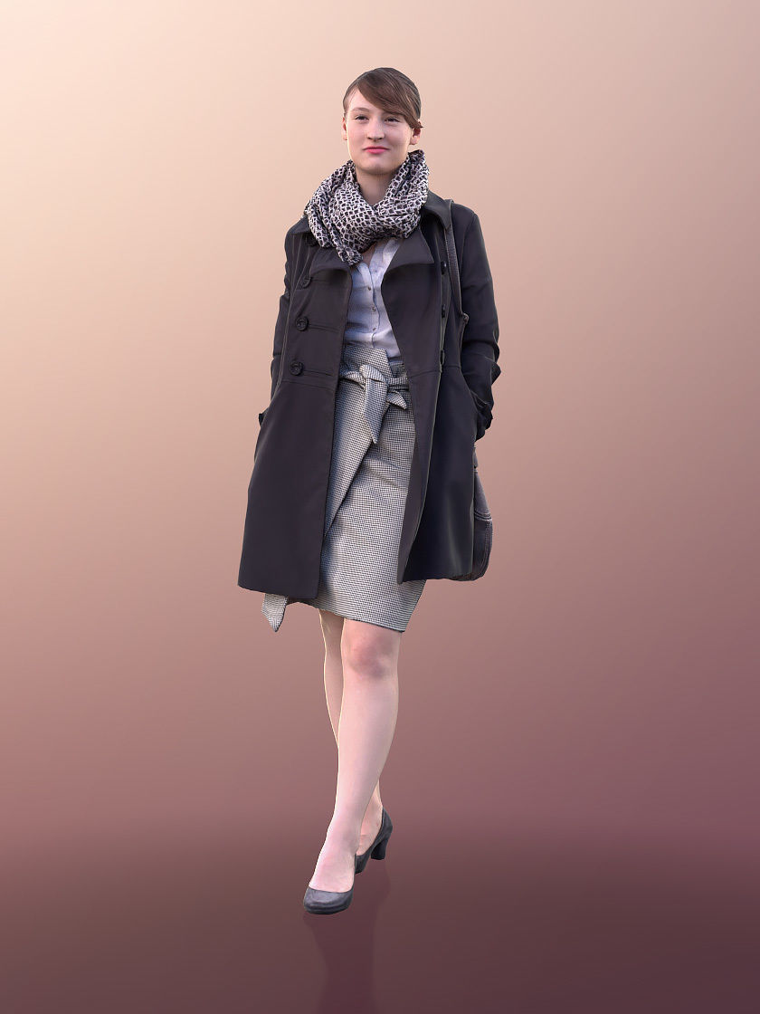 Svenja 10761 - Business Woman Walking Outdoors Low-poly 3D model_1