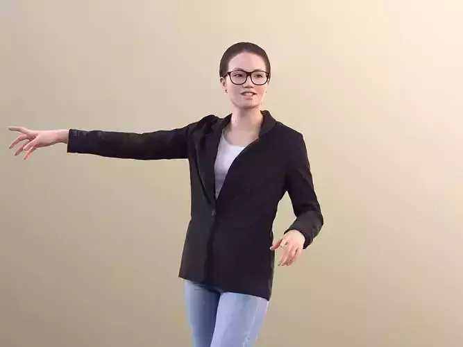 Laura 10706 - Business Woman Presentation Low-poly 3D model
