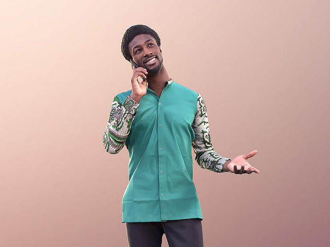 Bruce 10508 - Guy Talking on Phone Low-poly 3D model