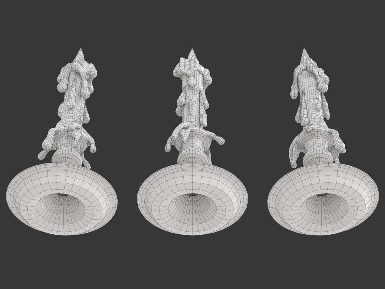 Candle with melted wax on top 3D model_18