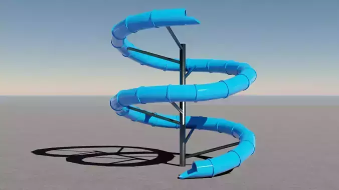 Water Slide 3D model Low-poly 3D model