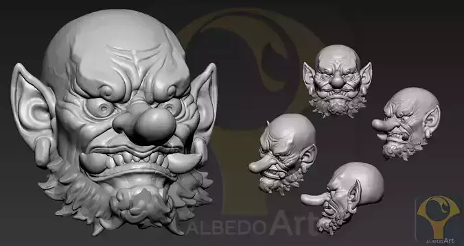 Oni Yokai Head5 3D print model