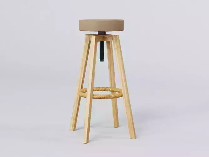 Round Stool Wood Bar