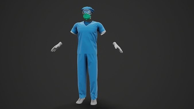 Male Doctor Uniform Nurse surgeon 3D model