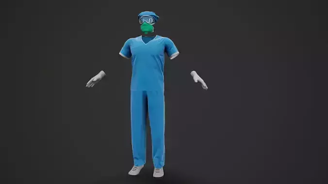 Male Doctor Uniform Nurse surgeon 3D model