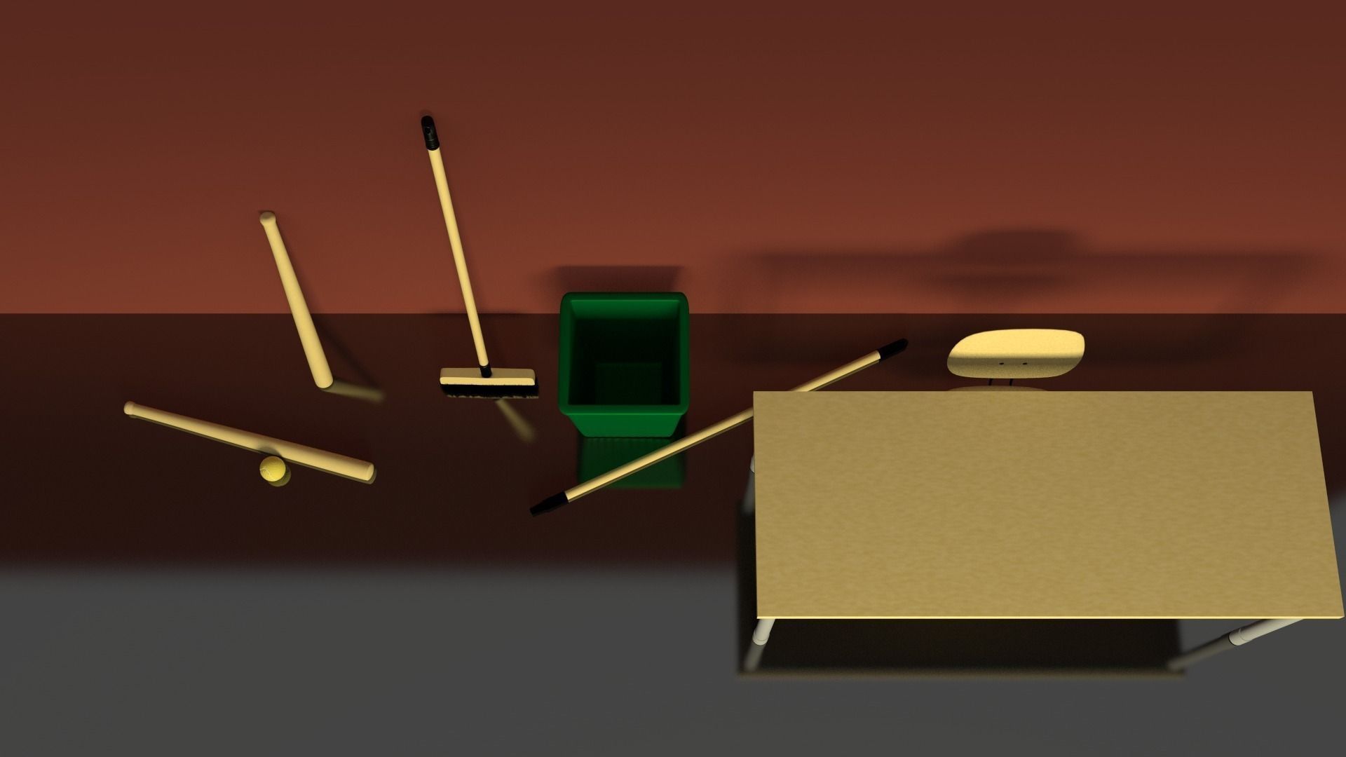 school objects Free 3D model_1