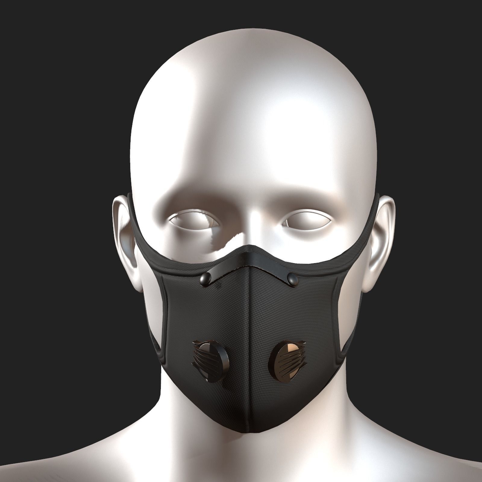 Gas mask fabric futuristic protection isolated  Low-poly 3D model_3