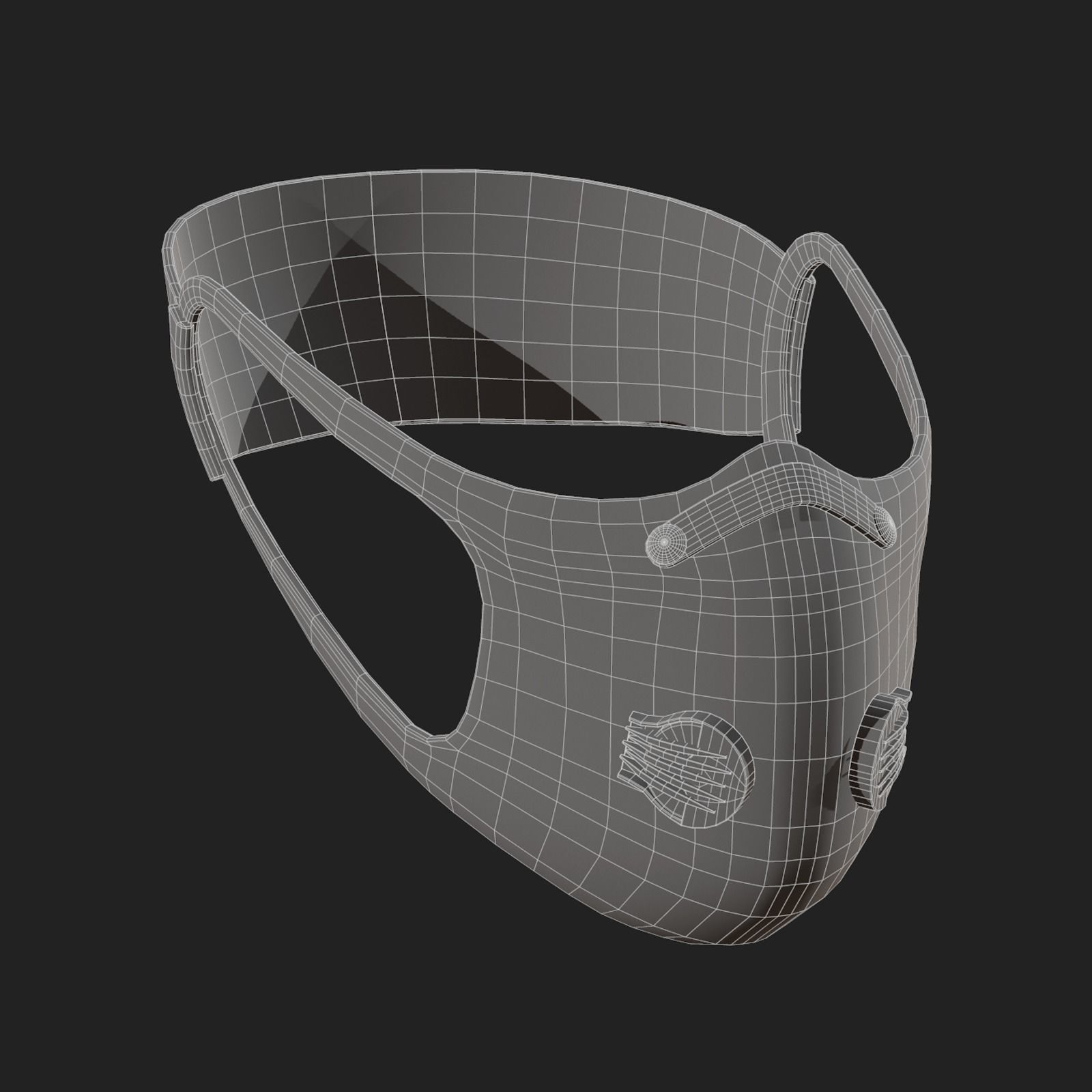 Gas mask fabric futuristic protection isolated  Low-poly 3D model_11