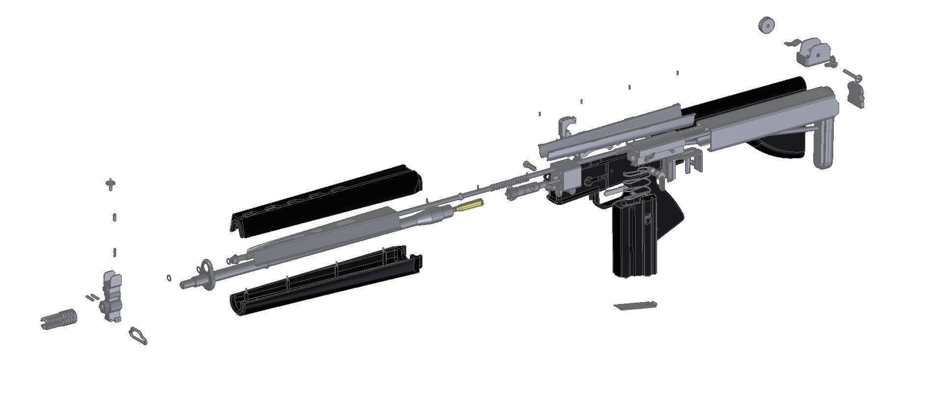 AR-180B ag rifle 3D model_1