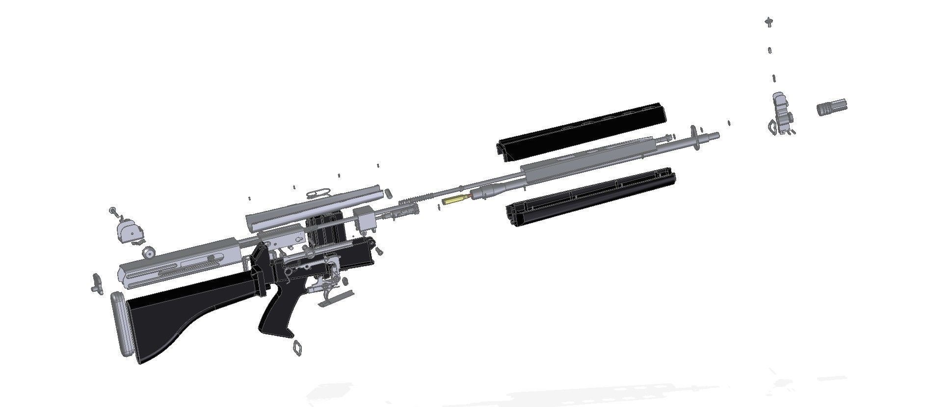 AR-180B ag rifle 3D model_2