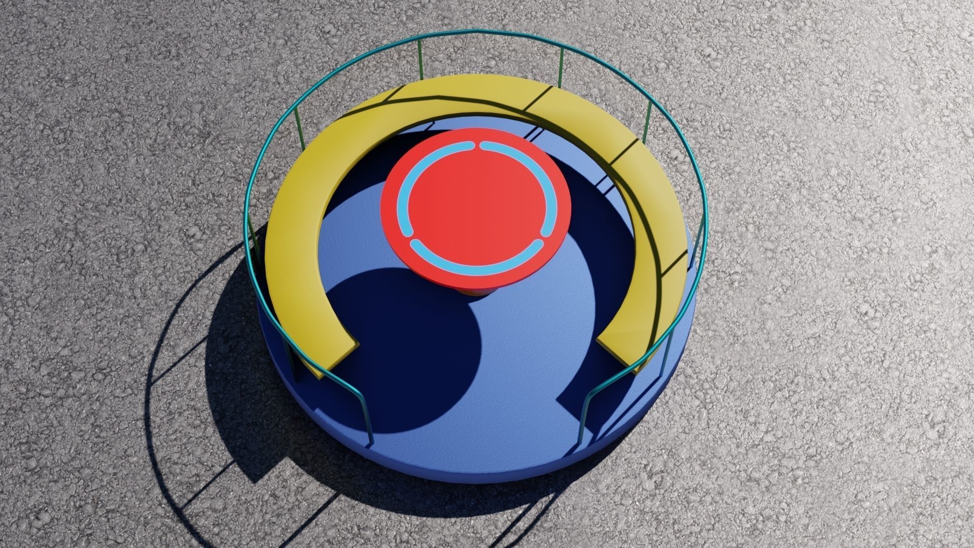 playground 3D model carousel with seat Low-poly 3D model_6
